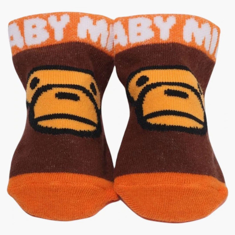 Bape Kids Milo Face Baby Socks Brown