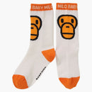 Bape Kids Milo Face Socks White