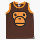 Bape Kids Milo Face Tank Top Brown