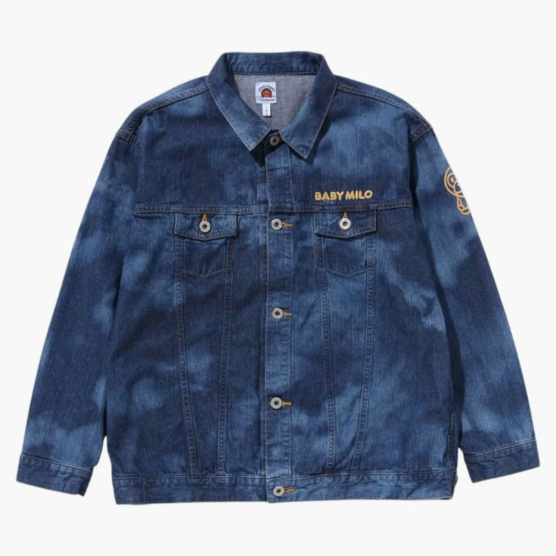 Bape Kids Milo High Tone Bleach Loose Fit 10oz Denim Jacket Multicolor