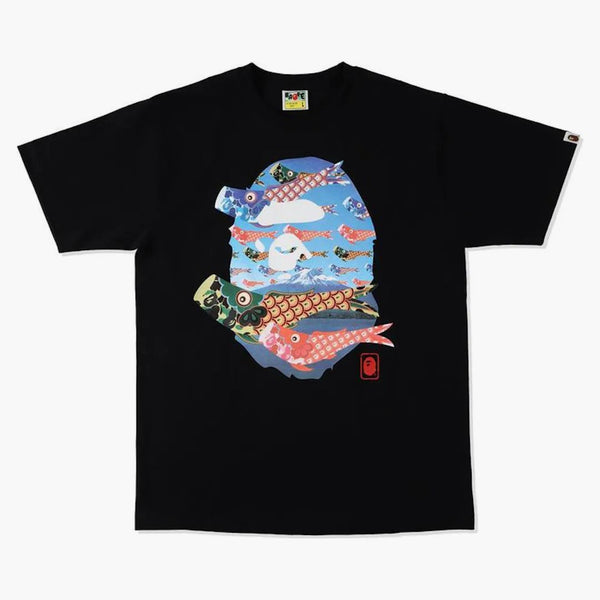 BAPE Koinobori carp Vlajky lidoopské hlavy čaj černá
