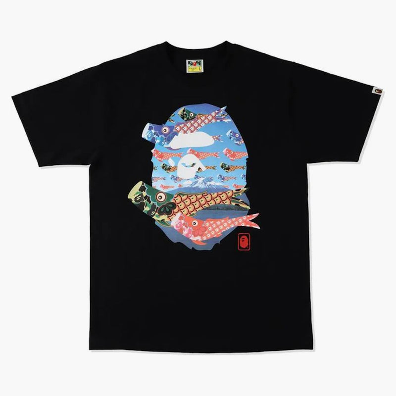 BAPE Koinobori carp Vlajky lidoopské hlavy čaj černá