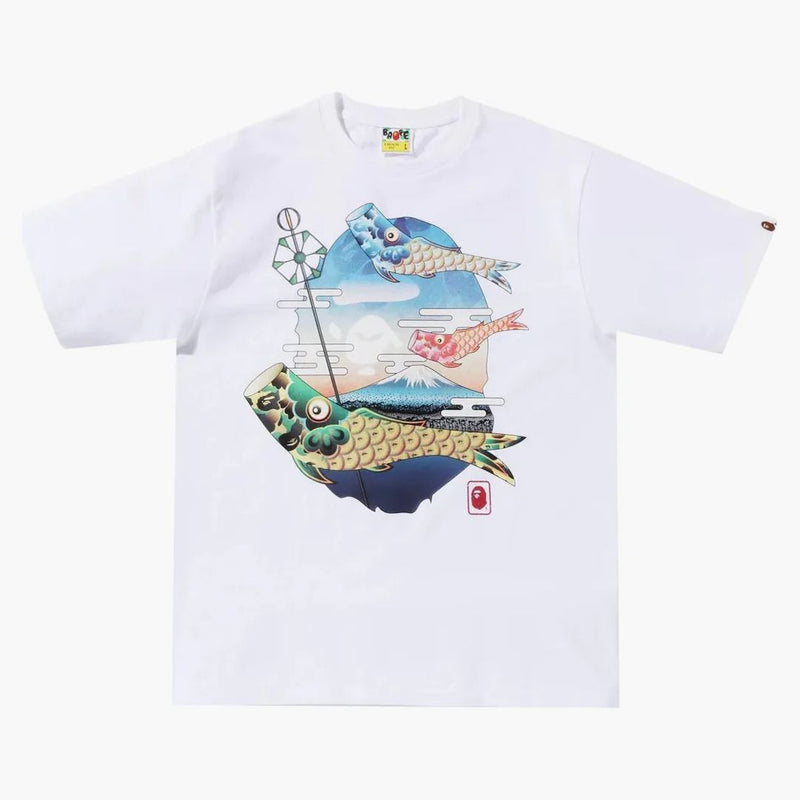 Bape Koinobori Carp Flags Ape Head Tea (SS22) White