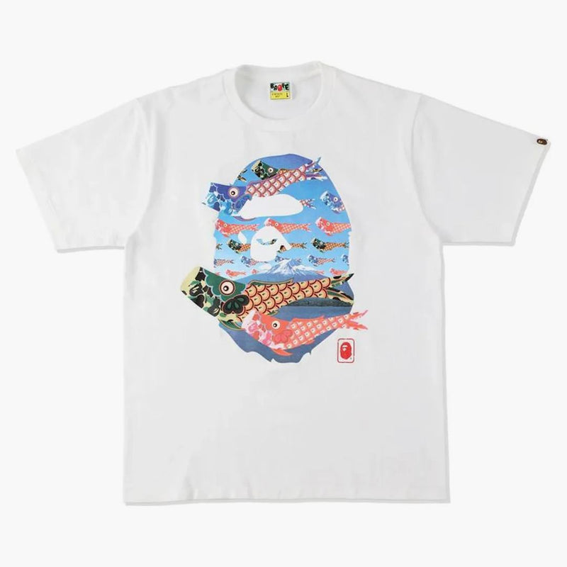 Bape Koinobori Carp Flags Ape Head Tee White