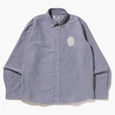 Bape Large Ape Head Oxford Bd Shirt Gray