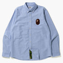 Bape Large Ape Head Oxford Bd Shirt Sax