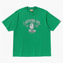 Bape vrstvená vysoká škola uvolněná fit tee zelená
