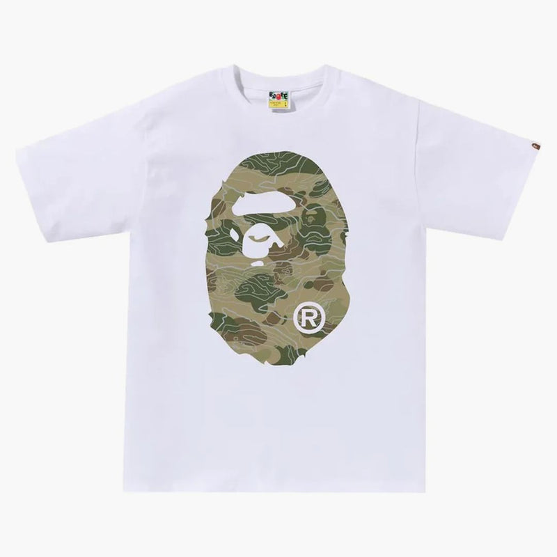 Bape Layered Line Camo Big Ape Head Tea White/Beige