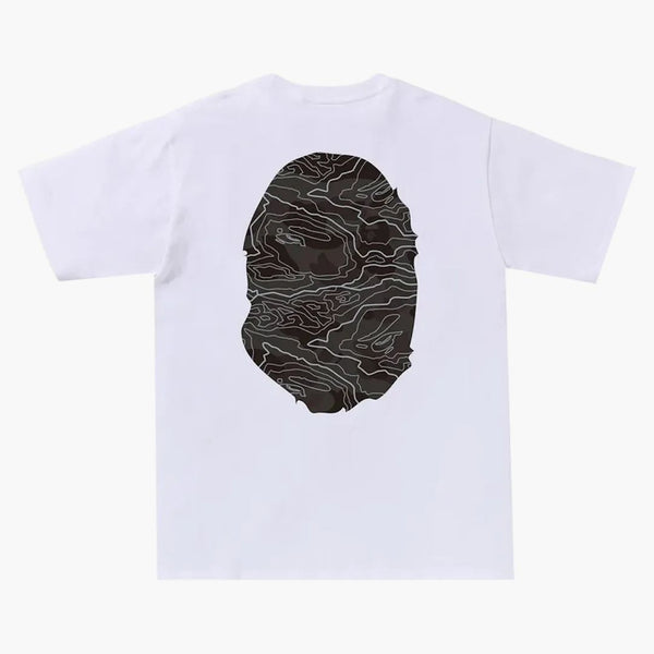 Bape Layered Line Camo Big Ape Head Tee White/Black