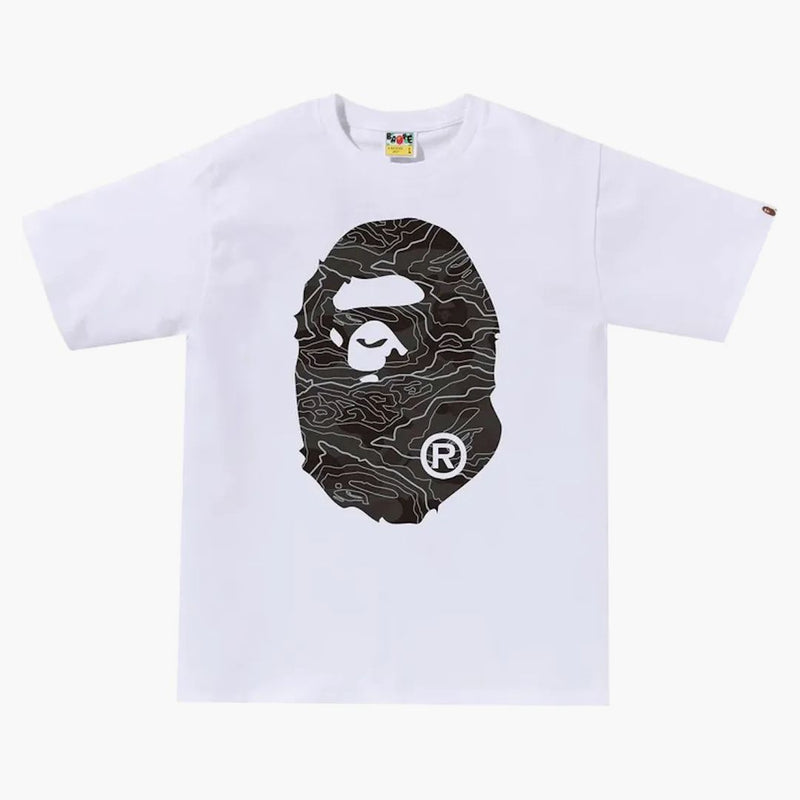 Bape Layered Line Camo Big Ape Head Tee White/Black