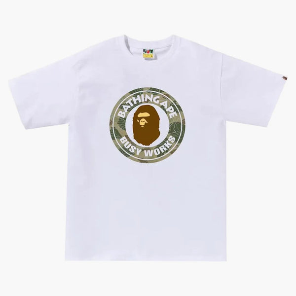 Bape a strati a strati camo impegnato opere tè bianco/beige