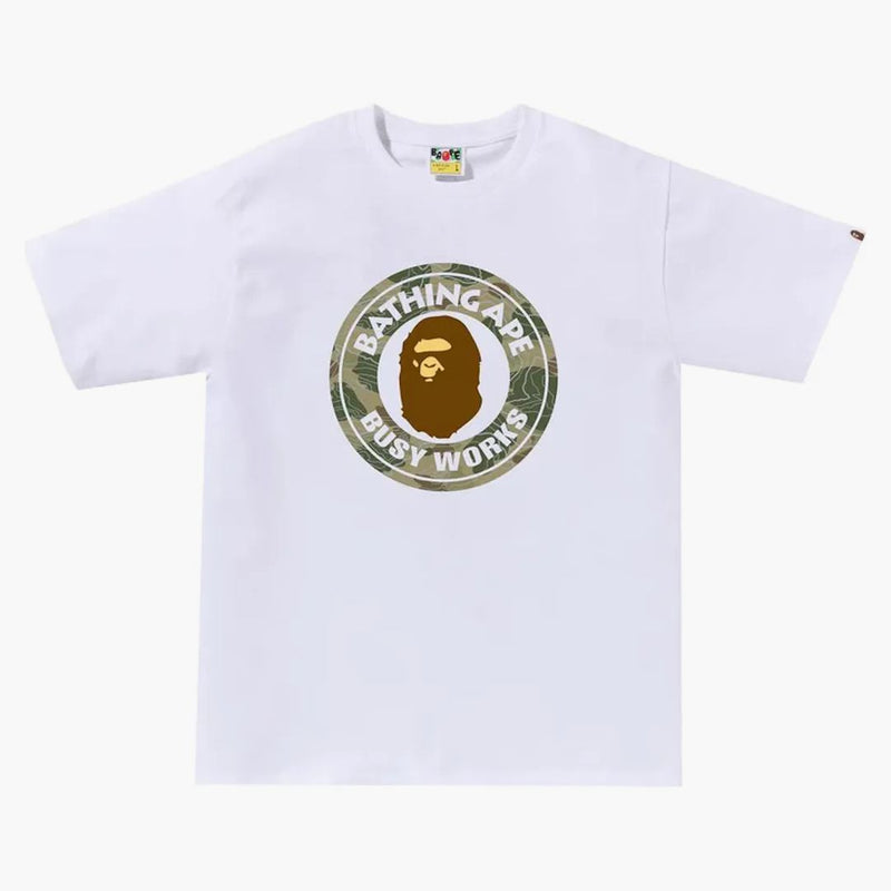 BAPE Capeered Line Camo Octce Works Té White/Beige