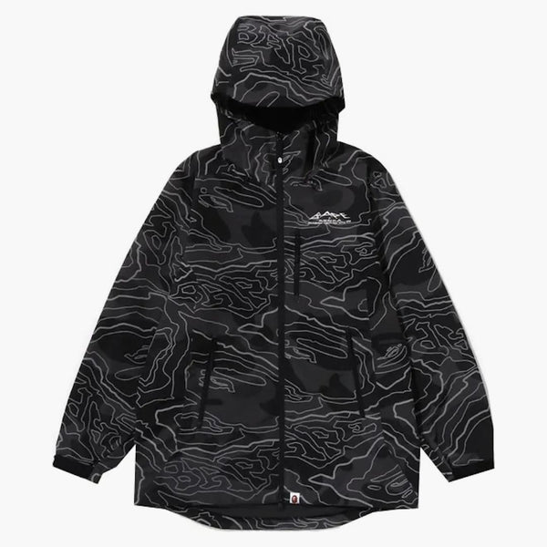 Bape Layered Line Camo Shell Jacket Black