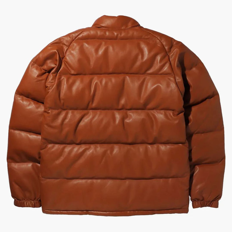 Bape Leather Classic Down Jacket Jacket Brown