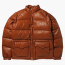 Bape Leather Classic Down Jacket Jacket Brown