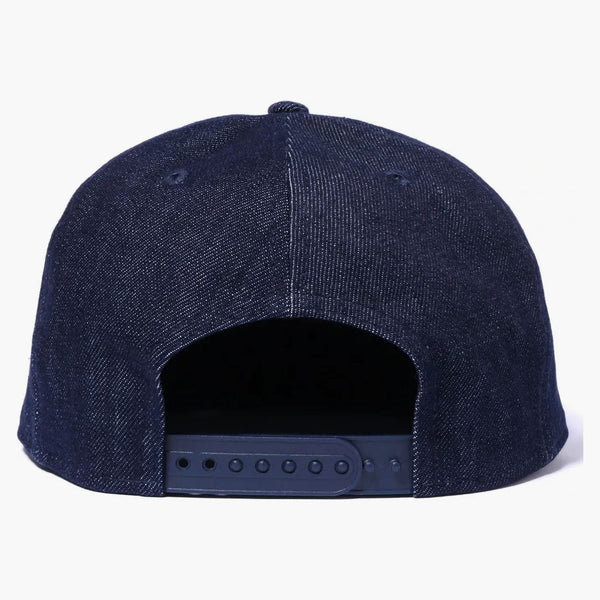 Patch de cuero de Bape 9fifty New Era Cap Indigo