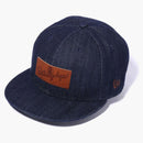 Bape Leather Patch 9fifty New era Cap Indigo