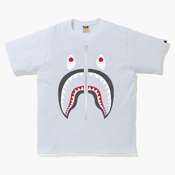 BAPE LINE 1st Camo Shark Tee White/Black