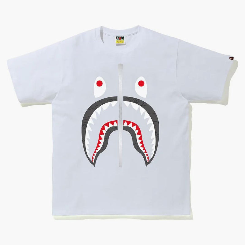 BAPE LINE 1st Camo Shark Tee White/Black