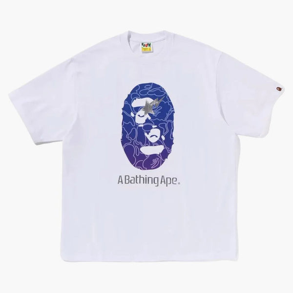 BAPE LINE CAMO APE HEAD RELAWED FIT TEE WHITE
