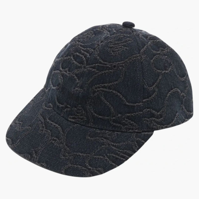 Bape Line Camo Jacquard Multi Logo Denim Cap Black