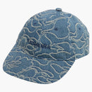 Bape Line Camo Jacquard Multi Logo Denim Cap Light Indigo