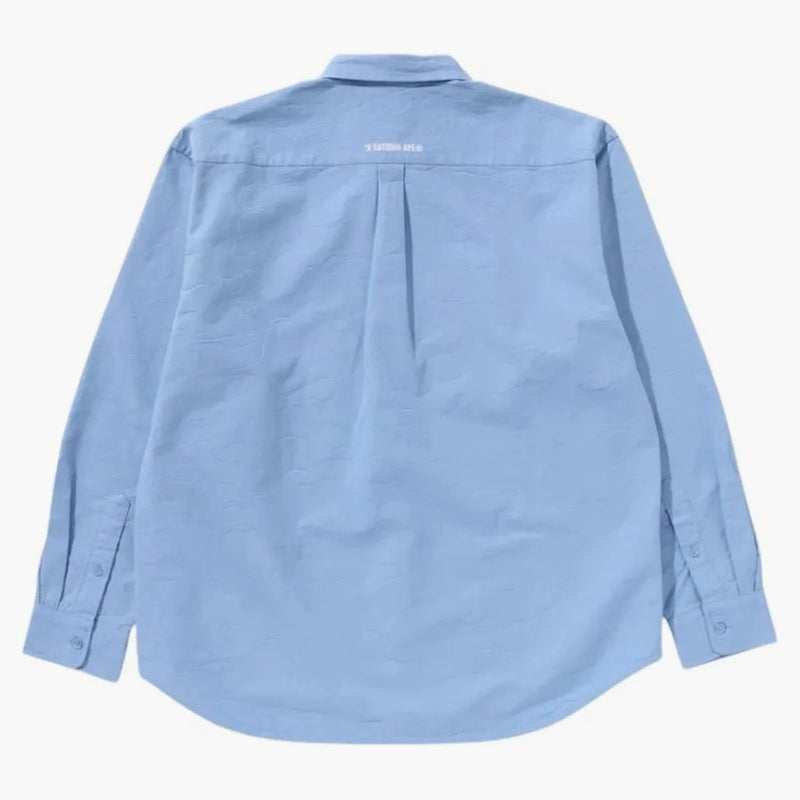 Bape Line Camo Jacquard Oxford L/S Shirt Blue