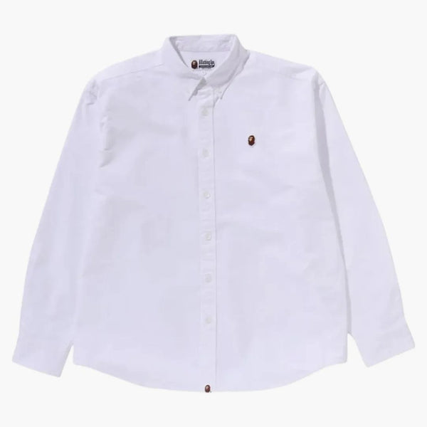 Bape Line Camo Jacquard Oxford L/S Shirt White