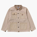 Bape Line Camo Jacquard Patched Pocket Garment Dye Work Jacket Beige