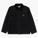 Bape Line Camo Jacquard Patched Pocket Garment Dye Work Jacket Black