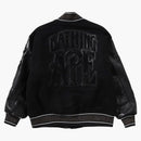 Bape Line Camo Multi Logo Wool Varsity Jacket Black