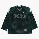 Bape Line Camo Multilogo Relaxed Fit Football Jersey Green