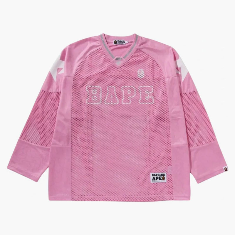 Bape Line Camo Multilogo Relaxed Fit Football Jersey Pink
