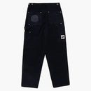 Bape line camo patch denim double knee work pants indigo