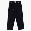 Bape line camo patch denim double knee work pants indigo