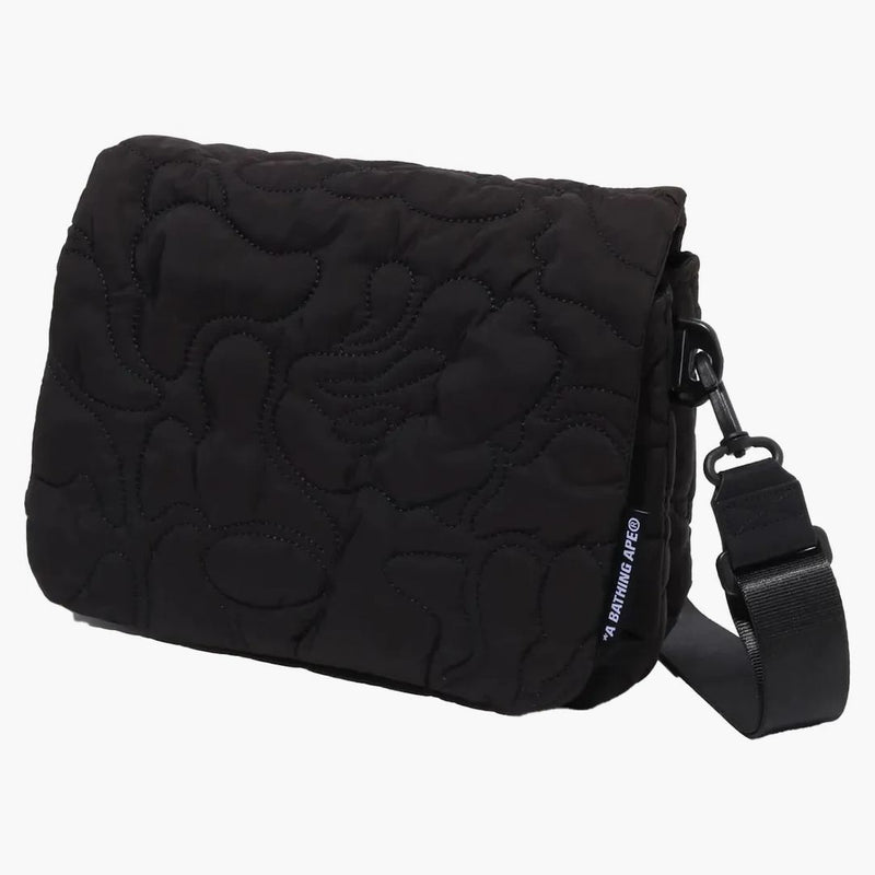 Bape Line Camo Quilted Shoulder Bag Black