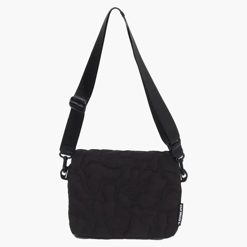 Bape Line Camo Quilted Shoulder Bag Black