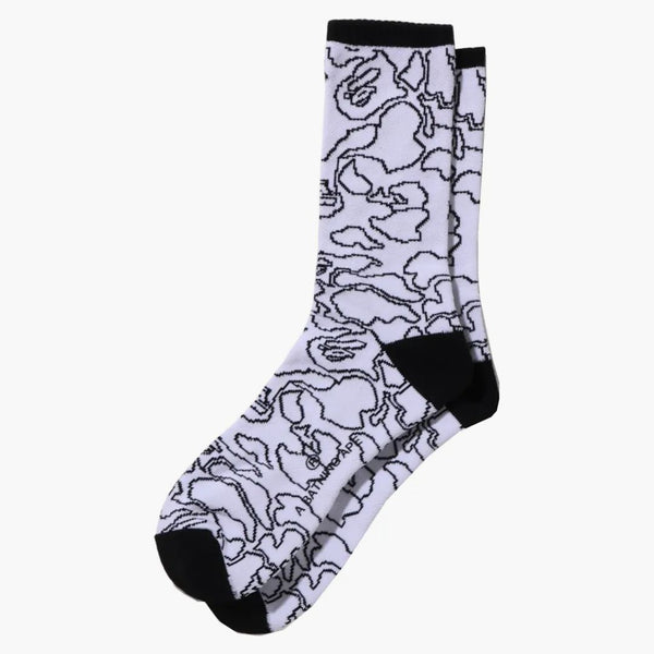 BAPE LINE CAMO SOCKS BIANCO