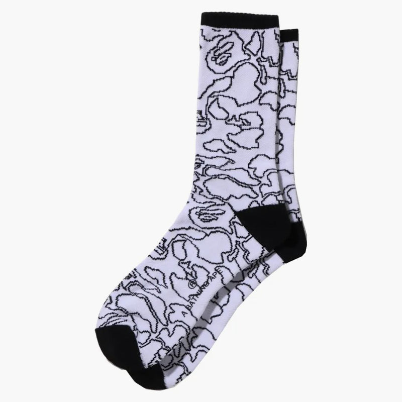 BAPE LINE CAMO SOCKS BIANCO