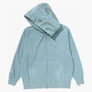 Bape Line Camo Terry Towel Shark Zip Hoodie Sax