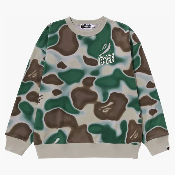 Bape Liquid Camo Bape Sta relaxated fit CrewNeck oliveDrab