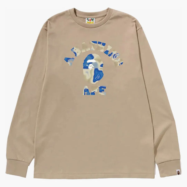 Bape Liquid Camo College L/S Tea Beige