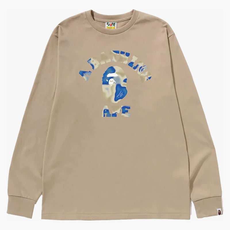 Bape Liquid Camo College L/S Tea Beige