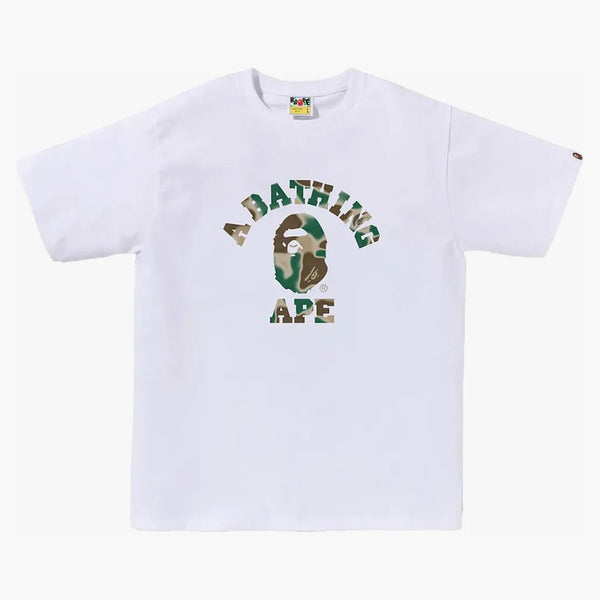 Bape Liquid Camo College Tee White/OliveDrab