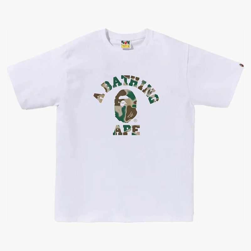 Bape Liquid Camo College Tee White/OliveDrab