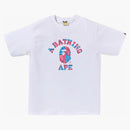 Bape Liquid Camo College Tee White/pink