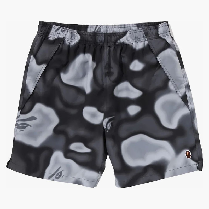 Bape Liquid Camo One Point Beach Shorts Black