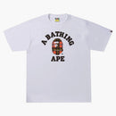 Bape Logo Check College Tee White/red