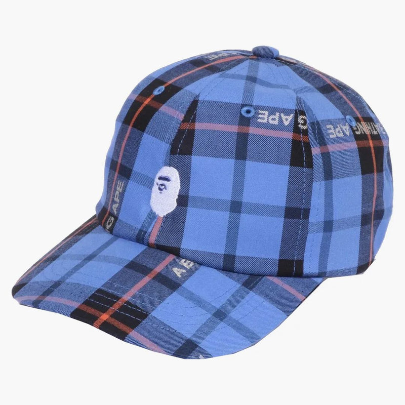 Bape Logo Check Panel Cap Blue