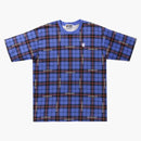 Bape Logo Check Relaxed Fit One Point Tea Blue